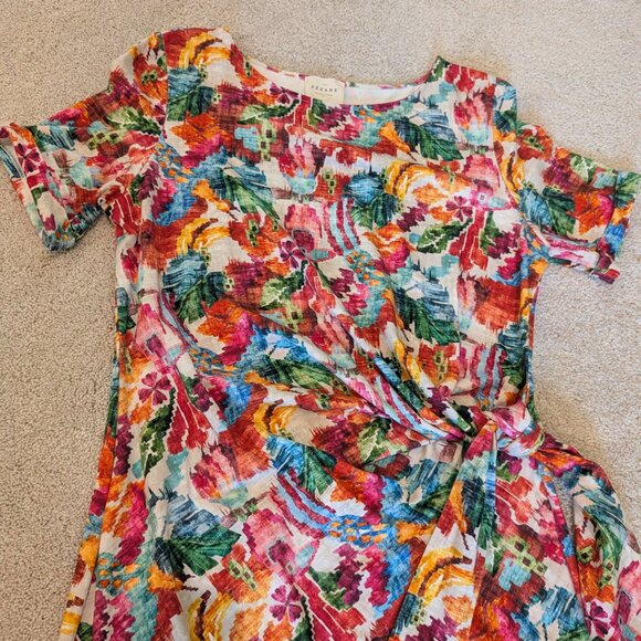 Sezane Floral Midi Dress - Multicolor - Picture 3 of 9